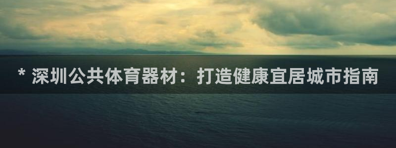 耀世娱乐合法吗：* 深圳公共体育器材：打造健康宜居城