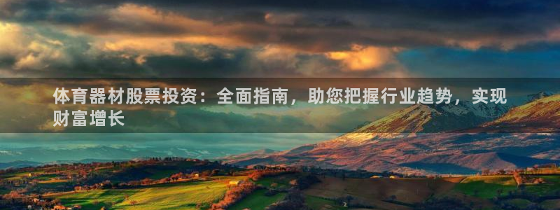 耀世平台主管代理是谁：体育器材股票投资：全面指南，助