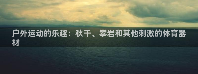 耀世平台荐 5o69I7：户外运动的乐趣：秋千、攀岩