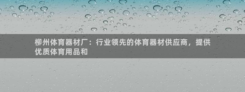 耀世平台注册流程视频：柳州体育器材厂：行业领先的体育